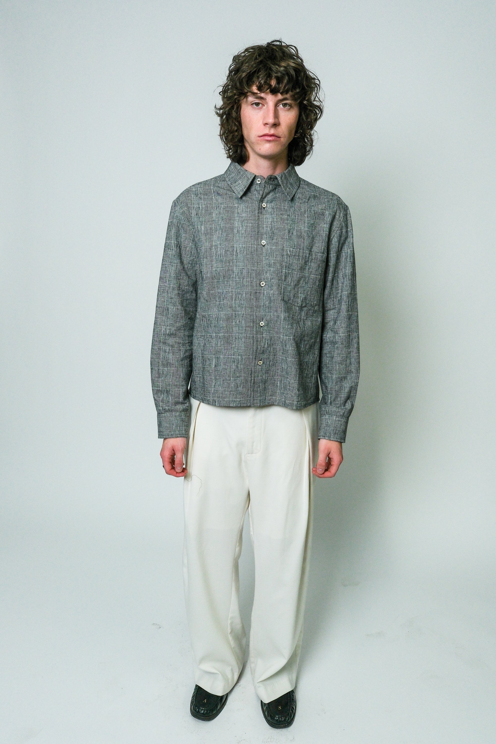 The Ozu Shirt Glen PLaid White/Black