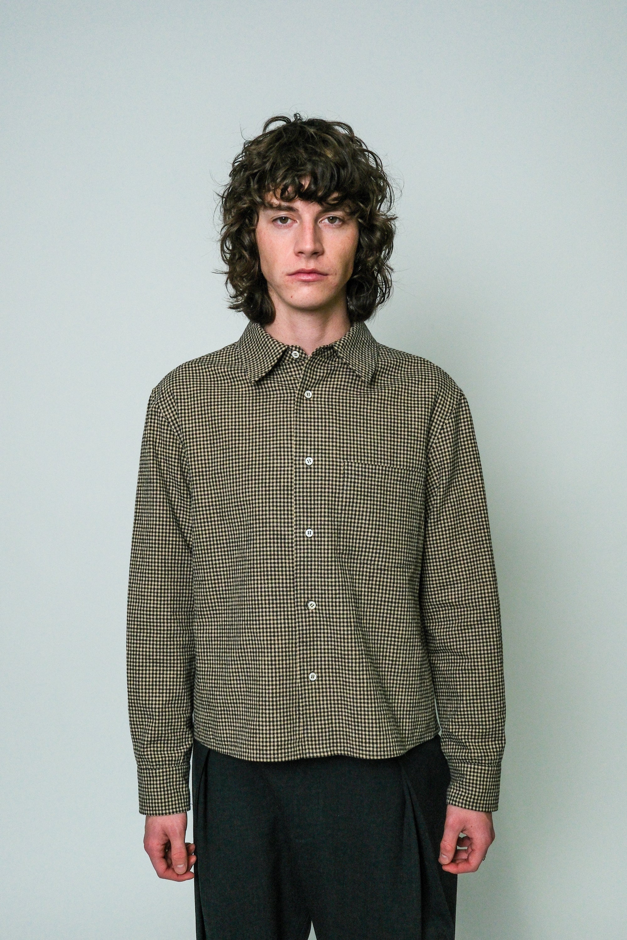 The Ozu Shirt Gingham Beige/Black