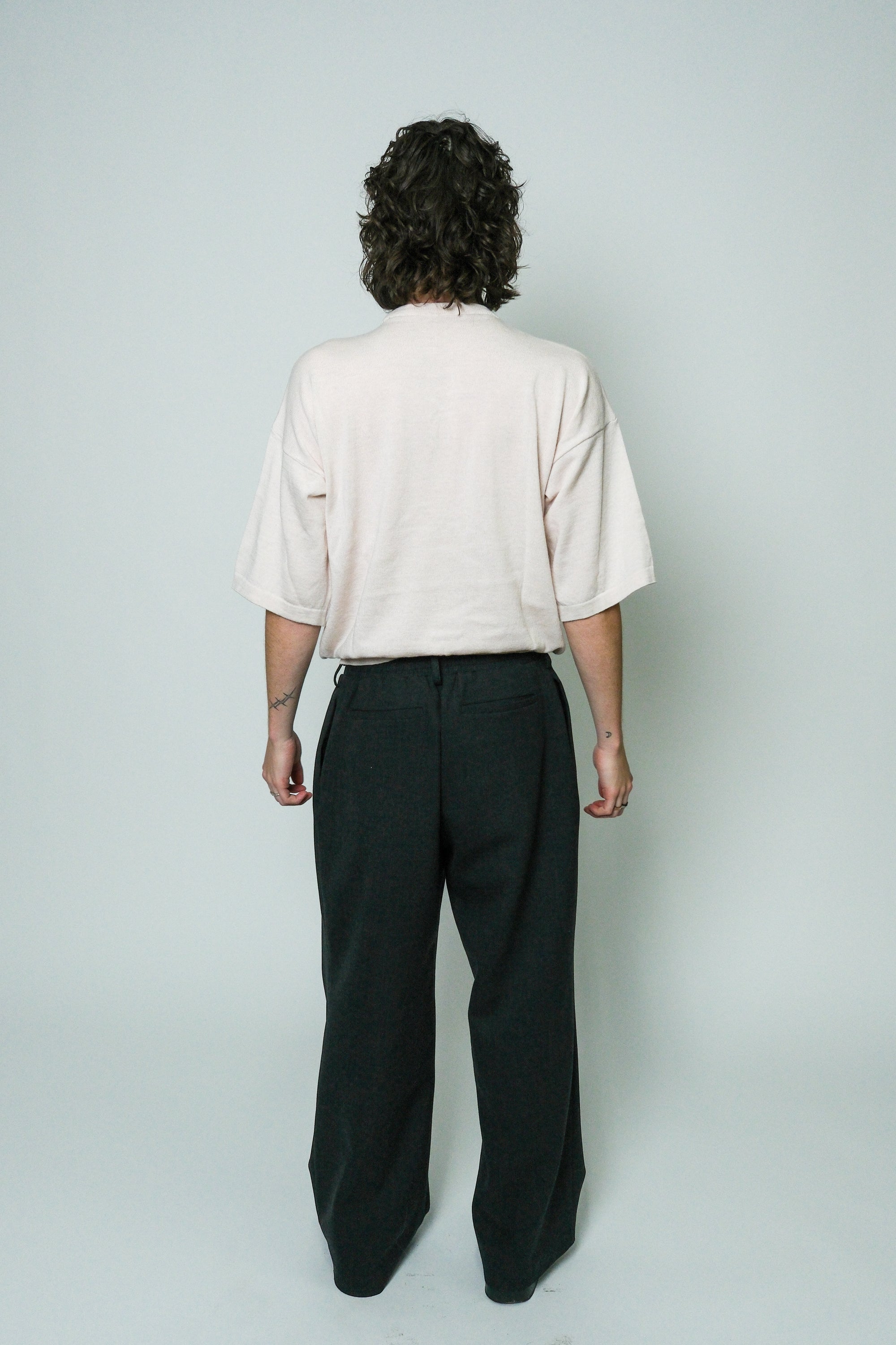 The Bezel Pleat Trouser Charcoal