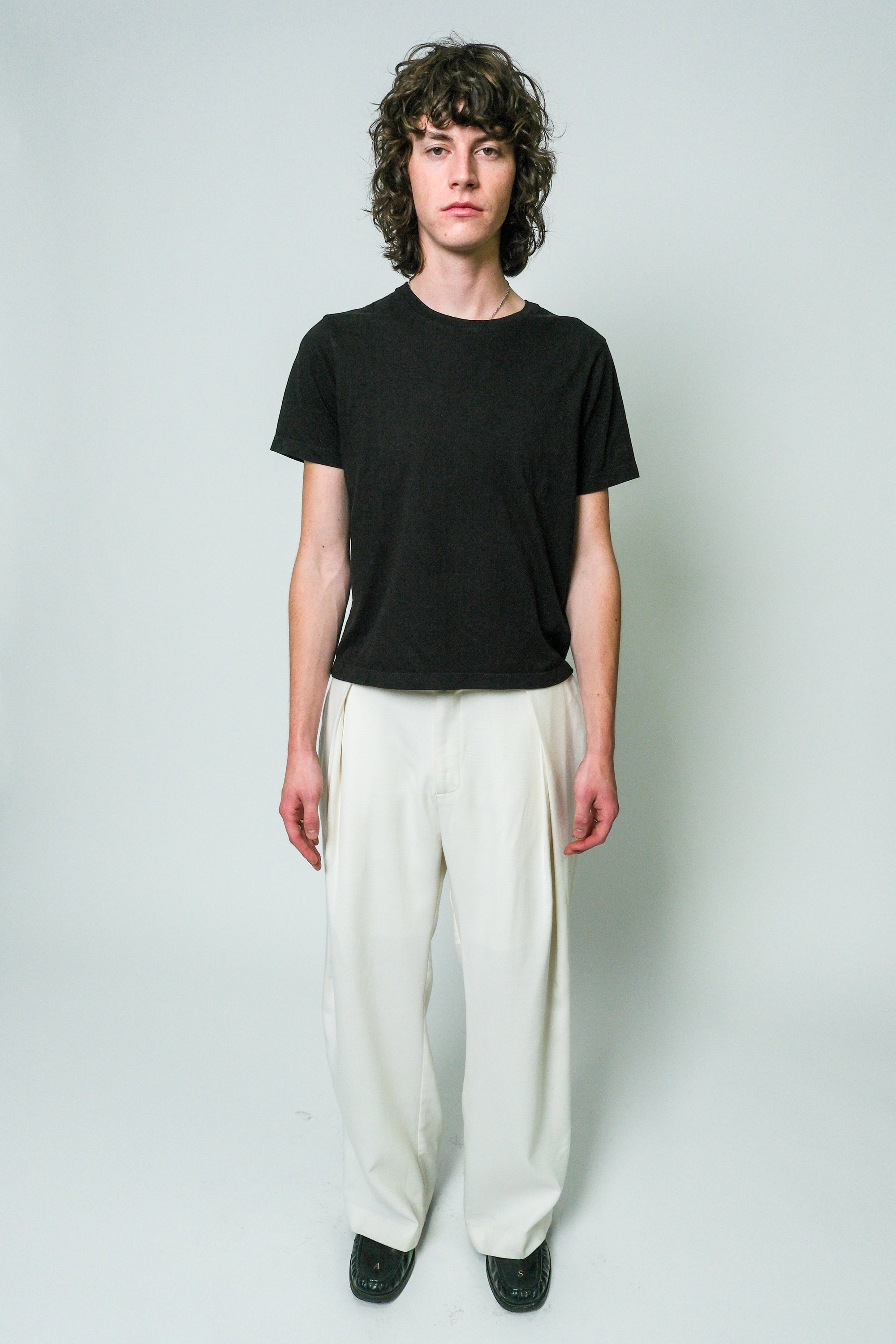 The Bezel Pleat Trouser Ivory