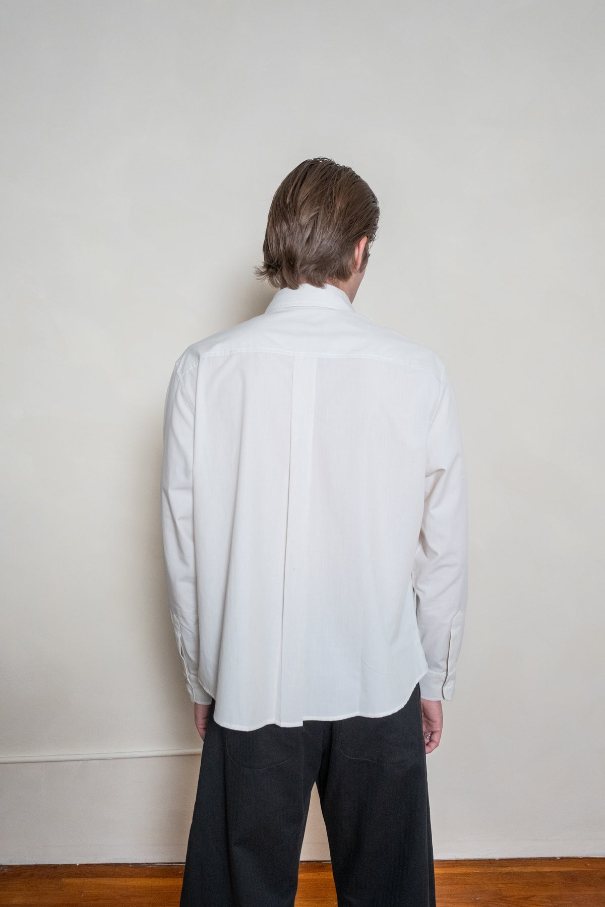 The Patrick Shirt White and Greige Stripe