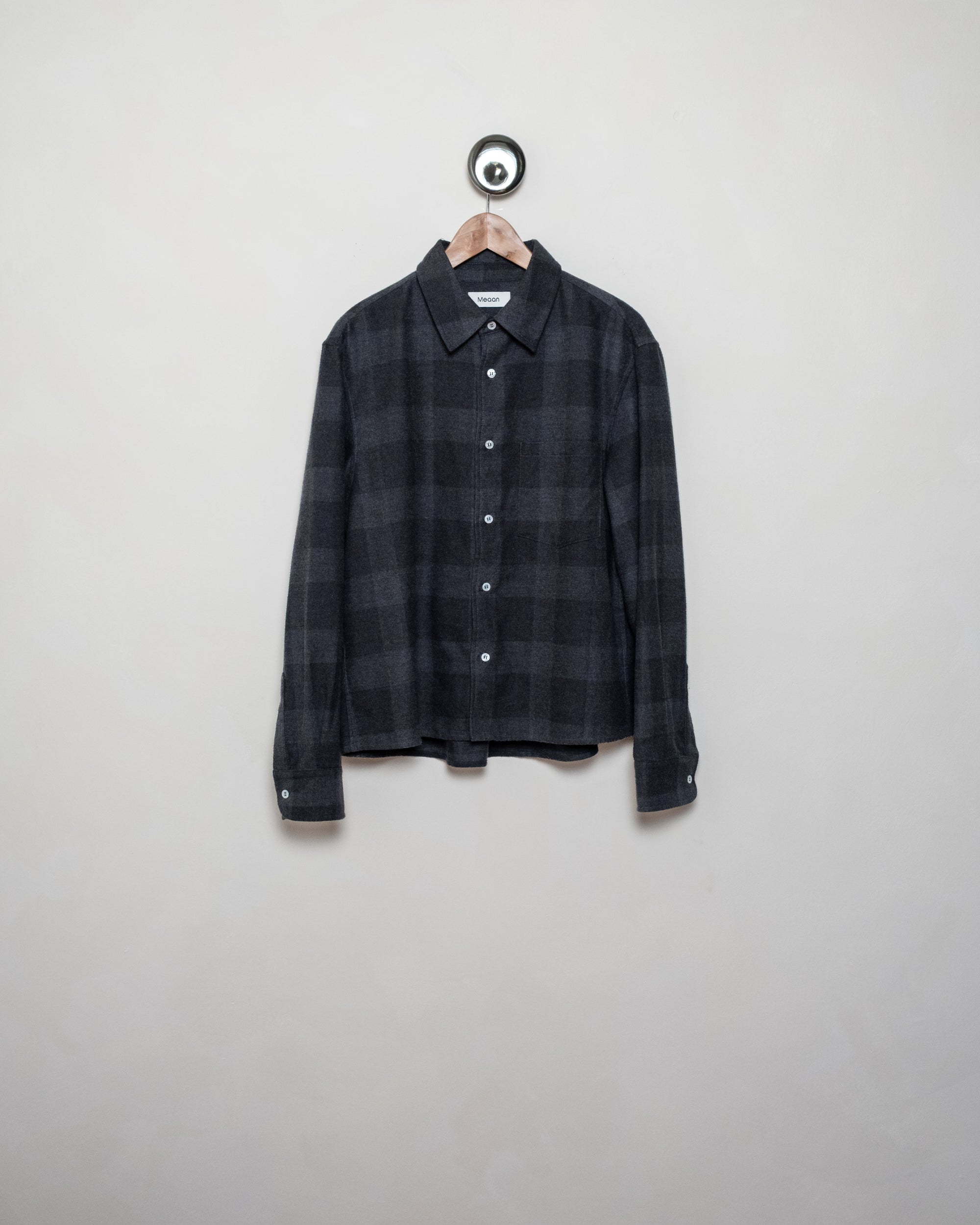 The Khumbu Yak Wool Flannel Charcoal Buffalo Check