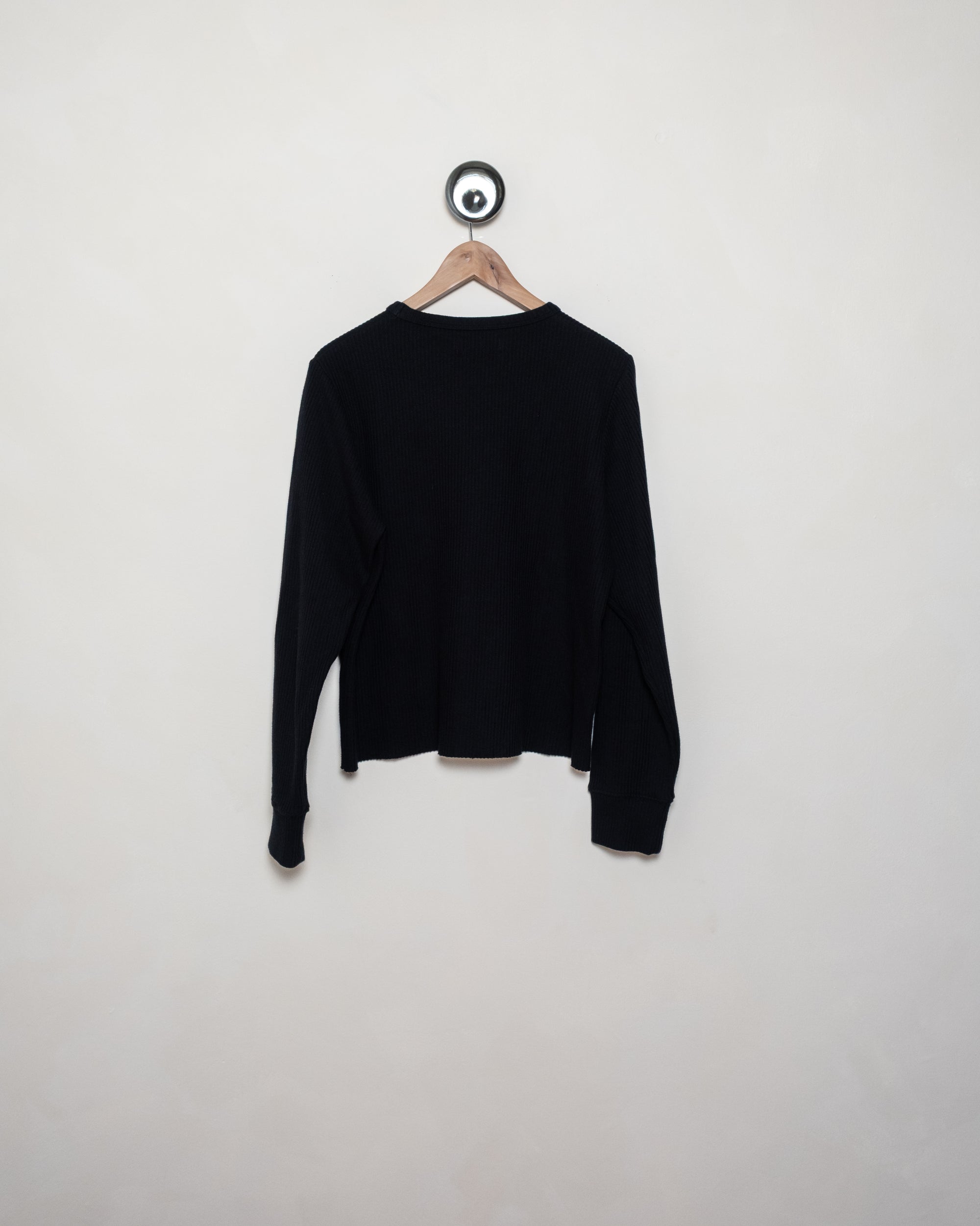 The Tom Rib Knit Thermal Ivory Black