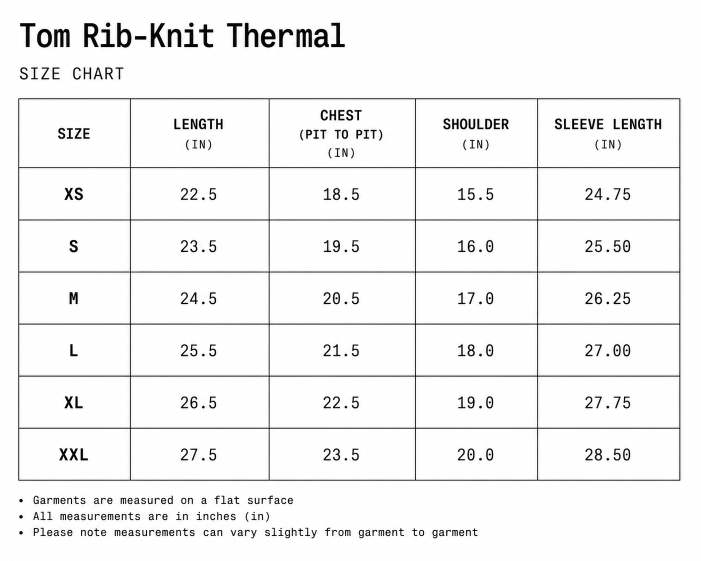 The Tom Rib Knit Thermal Ivory Black
