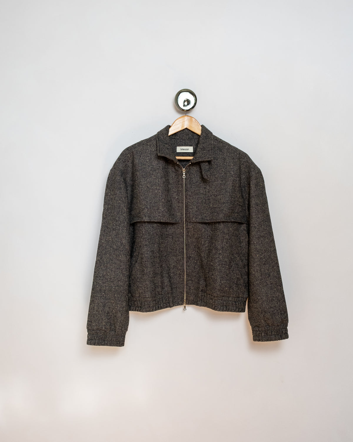 The Shelby Tweed Blouson Black & Beige Melange