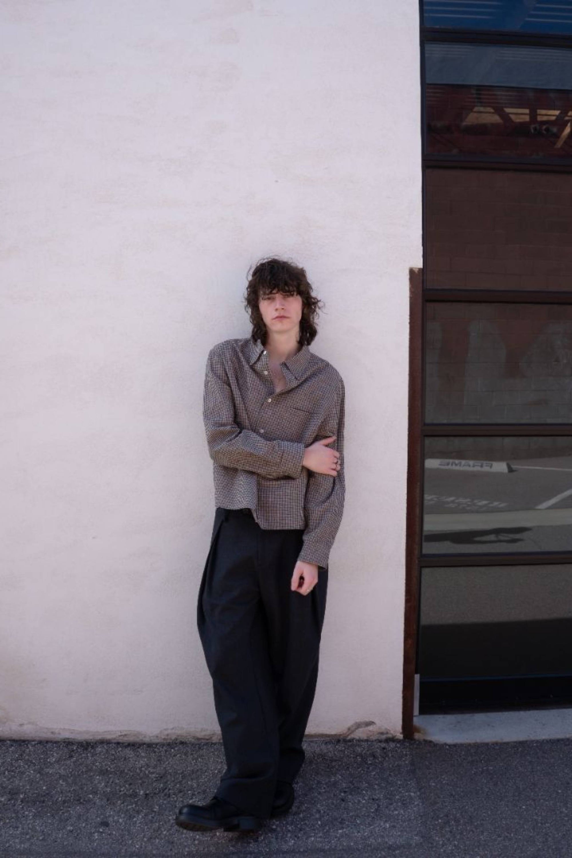 The Ozu Shirt Gingham Beige/Black