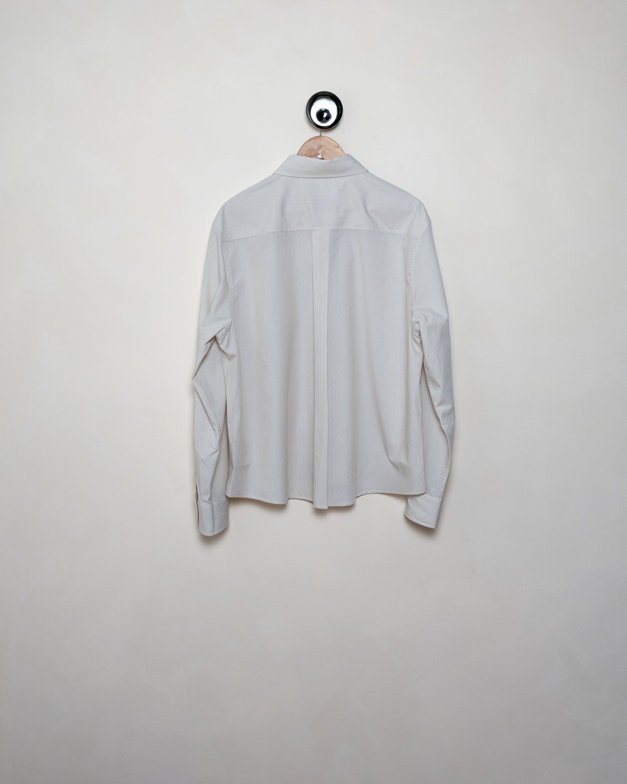 The Patrick Shirt White and Greige Stripe