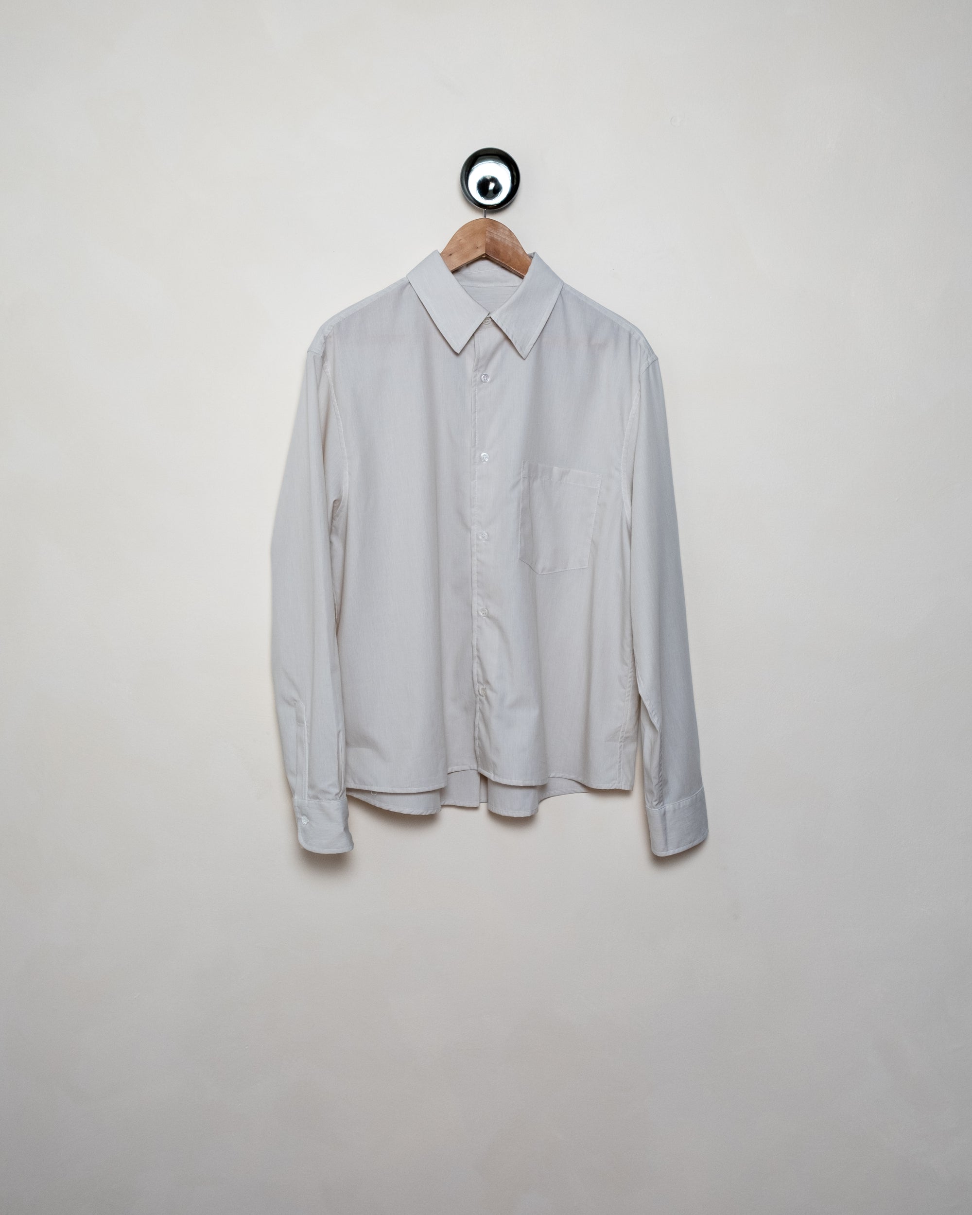 The Patrick Shirt White and Greige Stripe